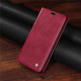 Leather Flip Wallet Case For iPhone