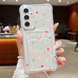 Card Bag Wallet Hearts TPU Phone Case For Samsung