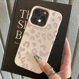 Pink Leopard Print Lichee Pattern Silicone Cover for iPhone