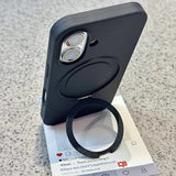 Luxury Liquid Silicone Stand Ring Holder Magnetic Case For iPhone