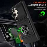 Wallet Magnetic Rotated Ring Kickstand Case For Samsung