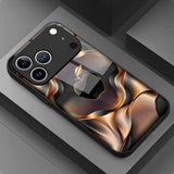 Black‑Gold Gradient Ripple Apple Pattern Case for iPhone