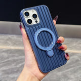 Glossy Corrugated Stripe Magnetic Case For iPhone