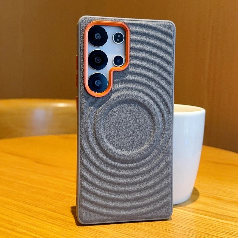 Magnetic Ripple Pattern Leather Case For Samsung