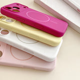 Magnetic Solid Color Silicone Phone Case for iPhone