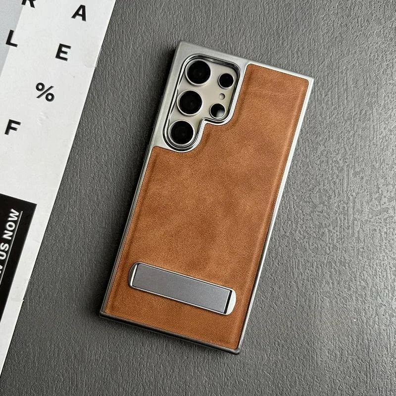Business Plating Leather Case for Samsung