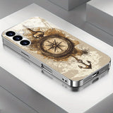 Vintage Nautical Compass Pattern Tempered Glass Case For Samsung