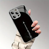Travel-inspired Airplane Route Glass Electroplated Phone Case for iPhone
