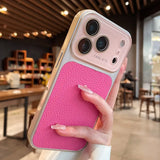 Litchi Leather Lens Protector Shockproof Case for iPhone