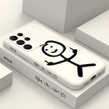 Creative Stick Figure Design Liquid Silicone Case for Samsung