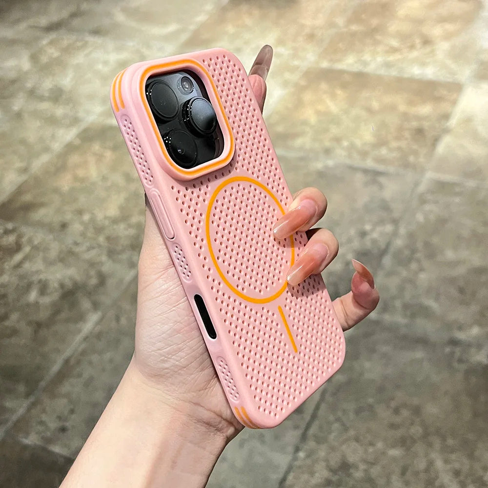 Summer Dopamine Color Breathable Magnetic Case for iPhone