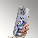 Luxury Aurora Diamond Water Drop Apple Pattern Phone Case For iPhone