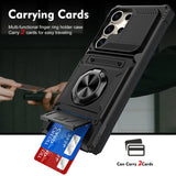 Wallet Magnetic Rotated Ring Kickstand Case For Samsung