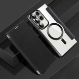 Luxury Transparent Flip Leather Wallet Magnetic Case For Samsung