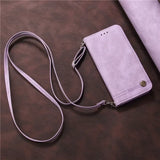 Luxury Leather Flip Crossbody Wallet Case for iPhone