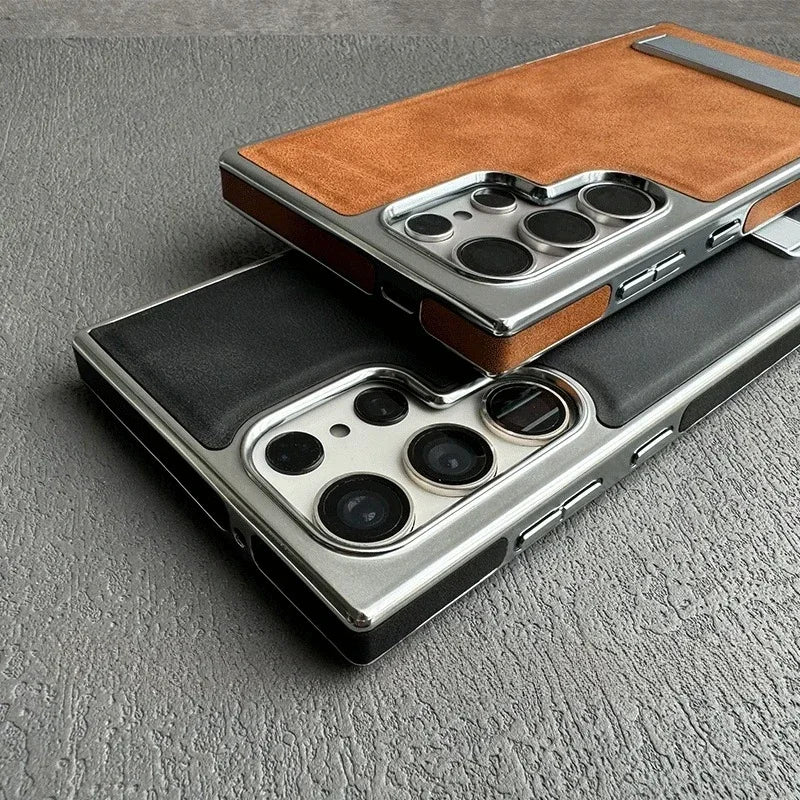 Business Plating Leather Case for Samsung