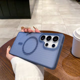 Corrugated Pattern Non-slip Magnetic Matte Case For Samsung