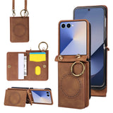 Leather Magnetic Crossbody Wallet Case for Samsung Z Flip