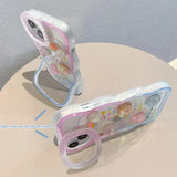 3D Cute Cloud Animal with Bead Chain Stand Case for iPhone