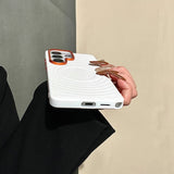 Leather Pattern Ripple Magnetic Metal Lens Frame Case for Samsung