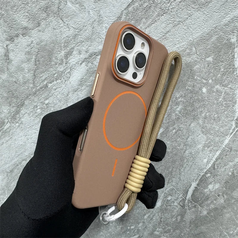 Ultrathin Simple Magnetic Lanyard Bumper Case for iPhone