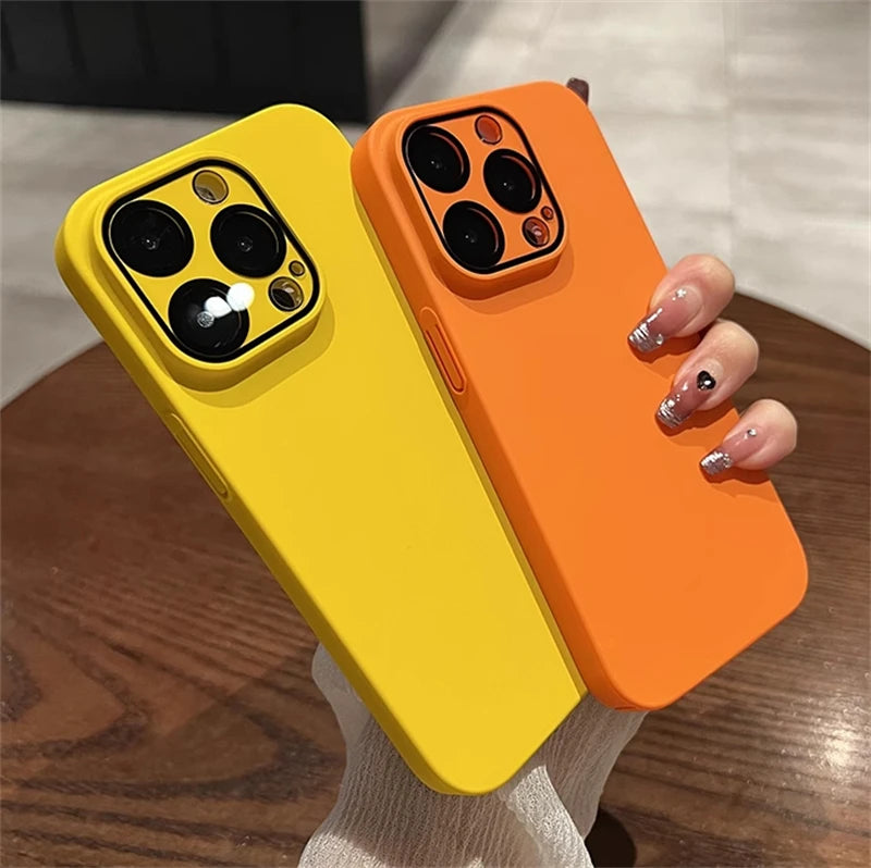 Ultra Thin Glass Camera Lens Film Candy Phone Case For iPhone
