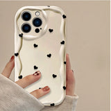 Black Bowknot Heart Shockproof Silicone Phone Case for iPhone