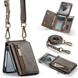 2 in 1 Leather Magnetic Flip Wallet Case for Samsung Z Flip