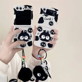 Cartoon Big Eyed Coal Ball Elf Phone Case for Samsung Z Flip 6 5 4 3