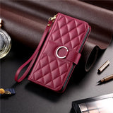 Luxury Leather Flip Wallet Bracket Phone Case For iPhone