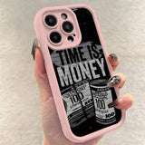 "Time is Money" Printed Soft Phone Case For iPhone