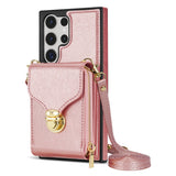 Leather Crossbody Lanyard Wallet Case for Samsung