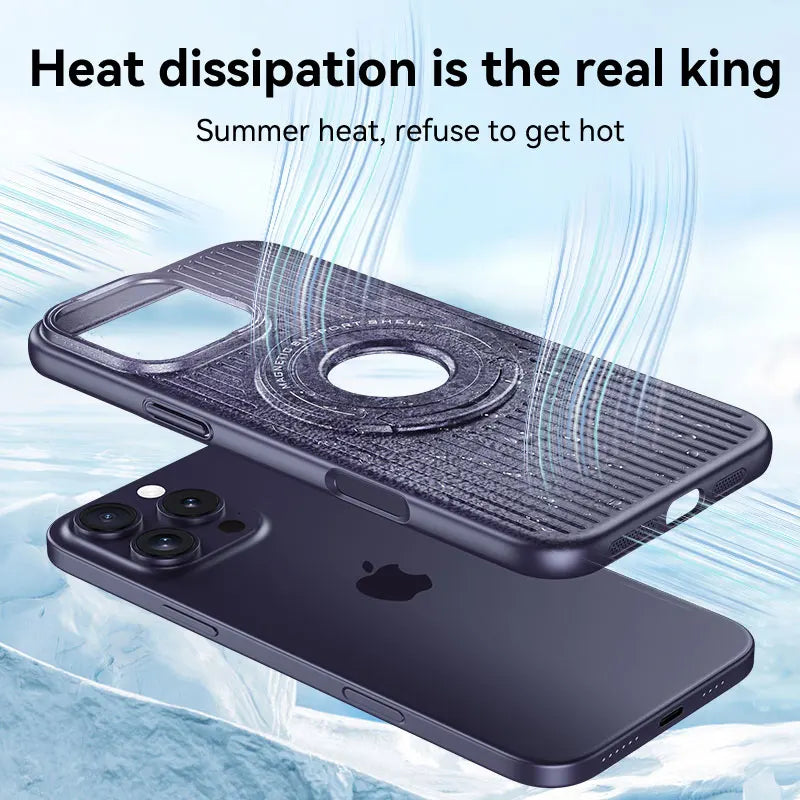 Magnetic Hidden Holder Heat Dissipation Phone Case for IPhone