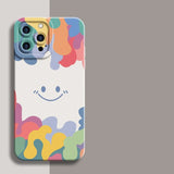 Skin Feel Smile Design Colorful Silicone Phone Case for iPhone