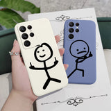 Creative Stick Figure Design Liquid Silicone Case for Samsung