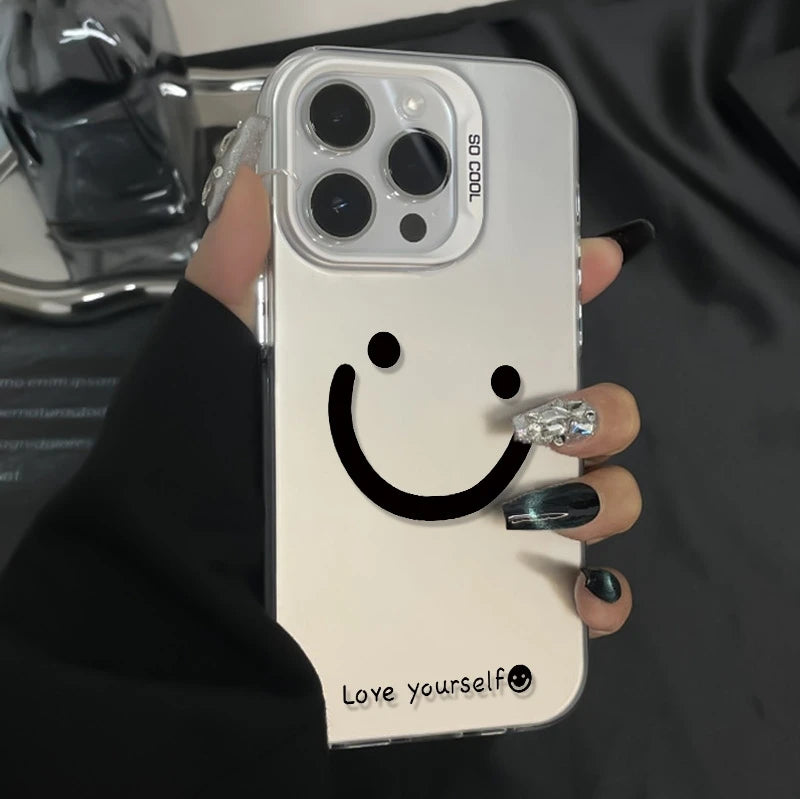 Color Silver Smile Cheeks Pattern Cover For iPhone