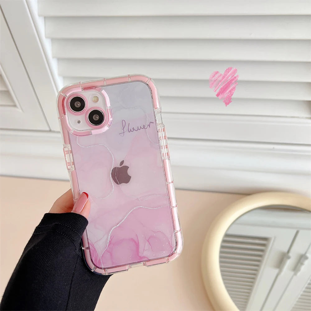 Shockproof Gradient Marble Bumper Case For iPhone
