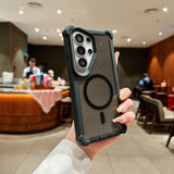Transparent Glitter Magnetic 2in1 Airbag Shockproof Case For Samsung