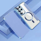 Luxury Transparent Flip Leather Wallet Magnetic Case For Samsung