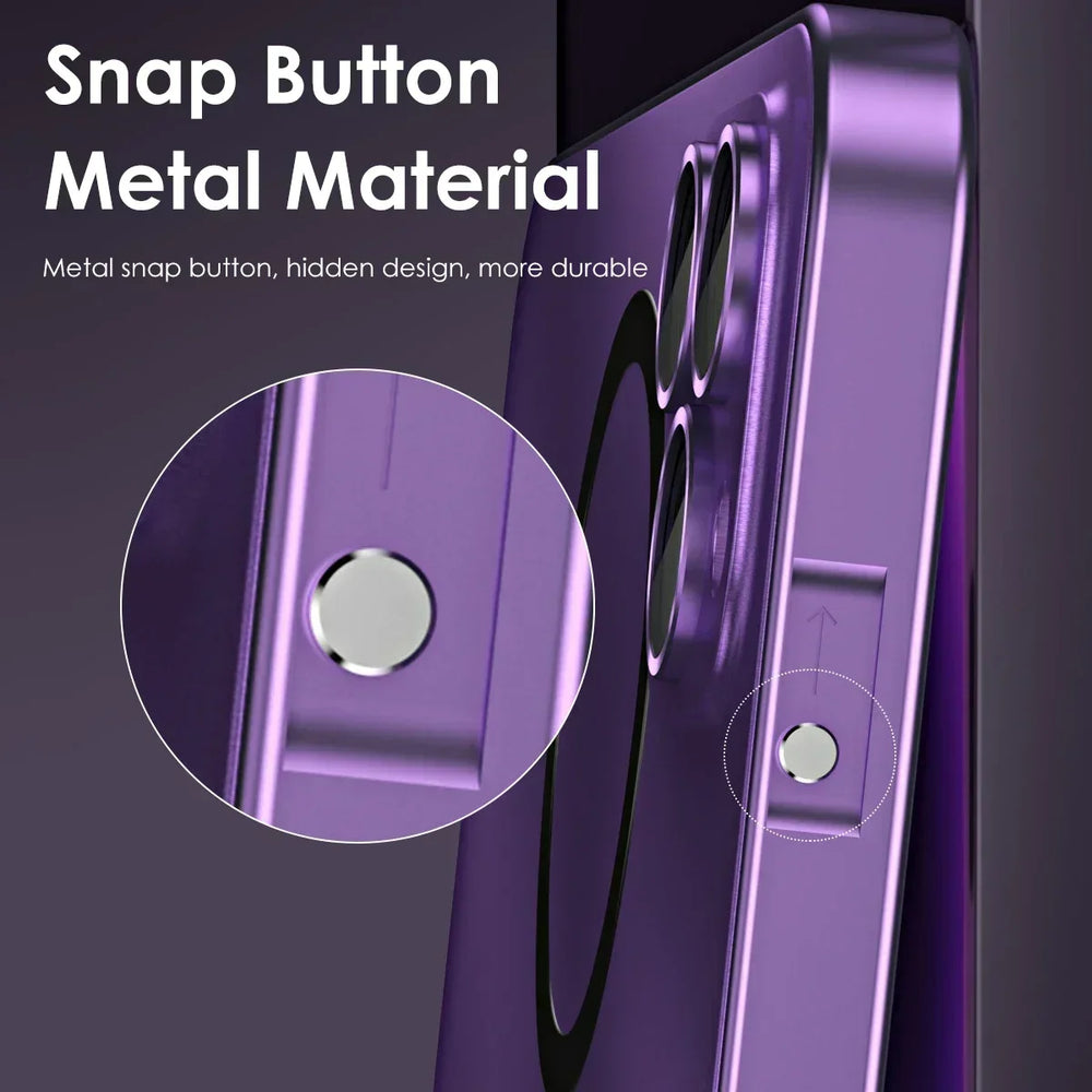Aluminum Metal Frame Magnetic Case For iPhone