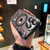 Luxury Circuit Pattern Plating Magnetic Case For iPhone