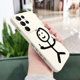 Creative Stick Figure Design Liquid Silicone Case for Samsung