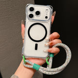 Hanging Strap Magnetic Four Corners Anti-Drop Phone Case For iPhone