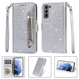 Fashion Glitter Wallet Card Slots Flip Leather Case for Samsung