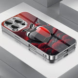 Creative Red & Black Apple Tempered Glass Phone Case for iPhone
