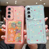 Card Bag Wallet Hearts TPU Phone Case For Samsung