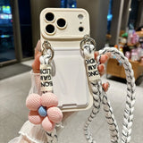 Cute 3D Flower Crossbody Wallet Silicone Case for iPhone