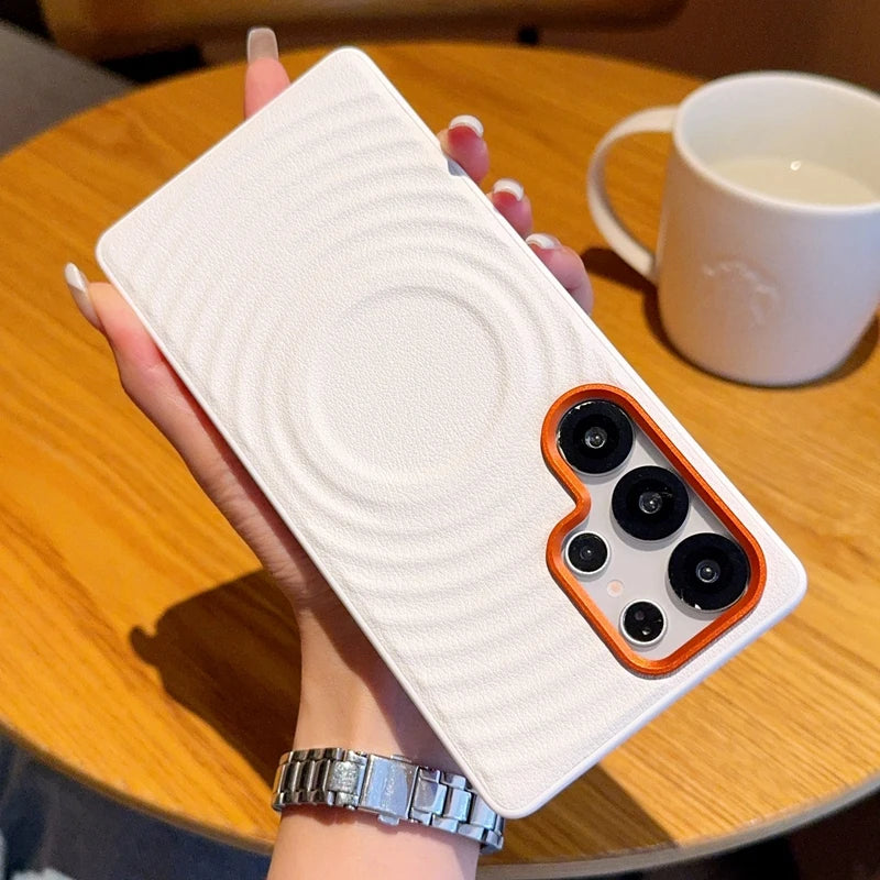 Magnetic Ripple Pattern Leather Case For Samsung