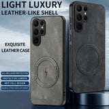 Luxury Leather Magnetic Shockproof Case For Samsung