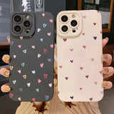 Colorful Small Love Heart Silicone Shockproof Soft Phone Case for iPhone